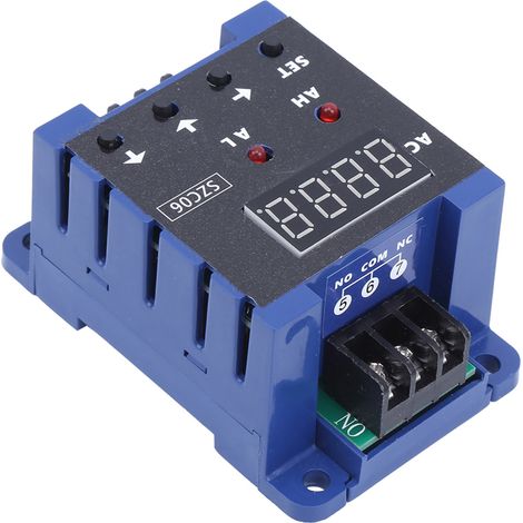 Ampèremètre numérique SZC06 DC8‑35V AC, plage de mesure 0,3‑50A, limite supérieure et inférieure, temporisation d'alarme, détection par relais (1/5)