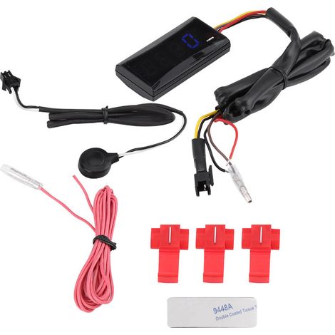 Compteur numérique LED moto tachymètre vitesse RPM testeur DC 8-18V pour Honda Yamaha Kawasaki (1/5)