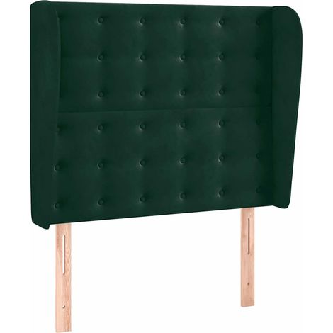 Maison Exclusive - Testiera ad Orecchio Verde Scuro 83x23x118/128 cm in Velluto (1/5)