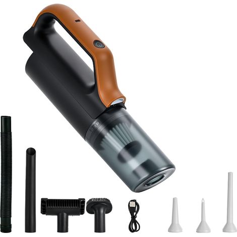 Aspirateur de voiture sans fil, outil intérieur rechargeable avec chargement de type C, commande à un seul bouton, corps en ABS portable pour les crevasses des sièges, coffre du tableau de bord, de (1/5)