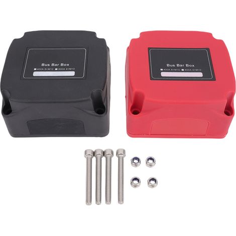 Bloc de Distribution d'énergie, 2 pièces, barre omnibus 48V 400A, goujons M10, Terminal de barre omnibus de batterie pour automobile, Marine, RV, Yacht