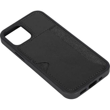 Étui de protection ultra-fin en PU/PC antichoc avec portefeuille latéral pour iPhone 12 Mini (Noir)