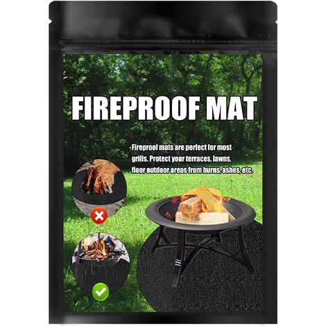 Tapis de protection rond ignifuge pour barbecue, foyer, braises, terrasse, patio, imperméable. (1/5)