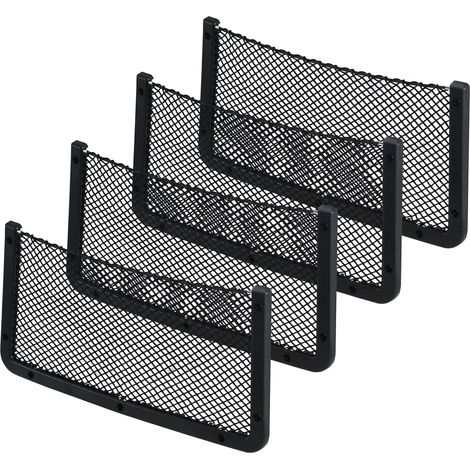 Juego de 4 redes de almacenamiento para coche, red de almacenamiento de maletero de gran capacidad de 42 x 21 cm, bolsa organizadora multifuncional para coche. (1/5)