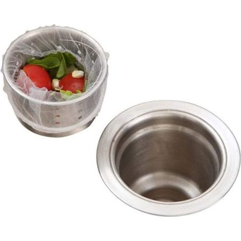 Sac filtrant jetable pour évier cuisine et salle de bain, compatible broyeur d'évier, filtre à mailles universel toutes tailles, lot de 100 pièces (1/5)