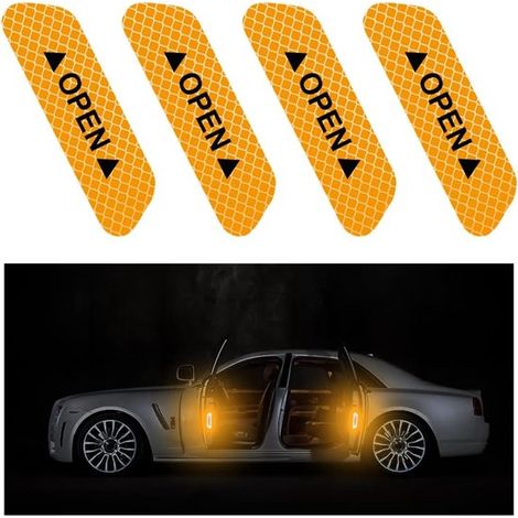 Pegatinas para puertas de coche (8 unidades)，accesorios para interior y exterior del coche (Amarillo)