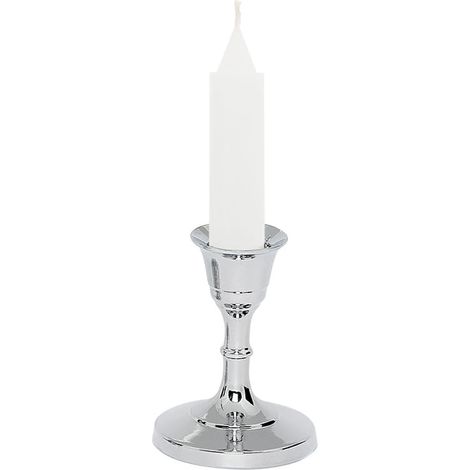 Candelabro tradicional cromado plateado de 7,5 cm