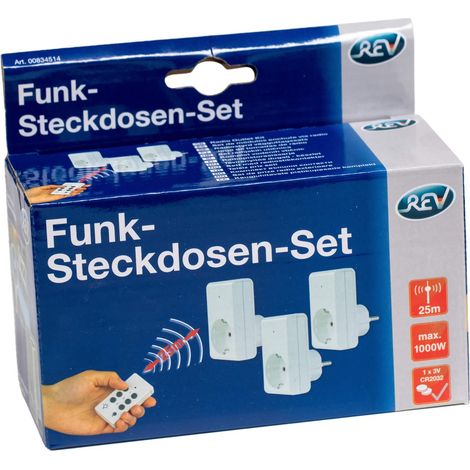 Funkset Funkschaltung 3 Schaltsteckdosen mit 1 Fernbedienung