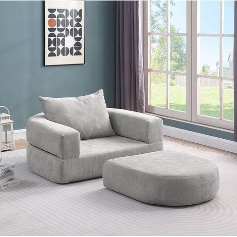 Canapé modulable Chenille hellgrau, modernes Sofa-Set mit reversibler Anordnung (1/5)
