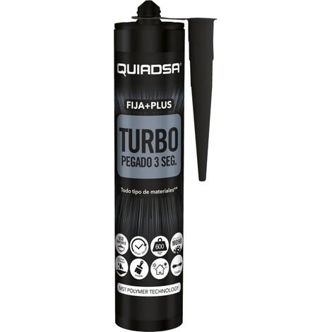 „Fija + Plus Turbo“ schnellwirkender elastischer Polymerkleber für innen und außen, schwarz (290ml) (1/2)