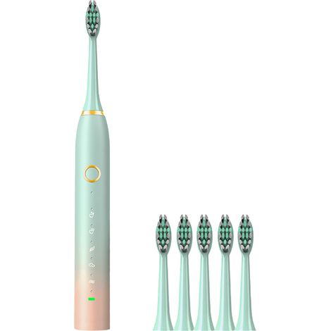 Brosse à dents électrique IPX7 étanche rechargeable USB, 5 têtes de rechange, brosse dentaire familiale pour maison (1/5)