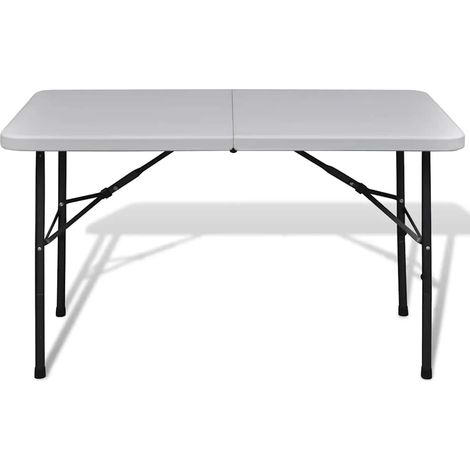 vidaXL Mesa de jardín plegable 122 cm HDPE blanco (1/2)