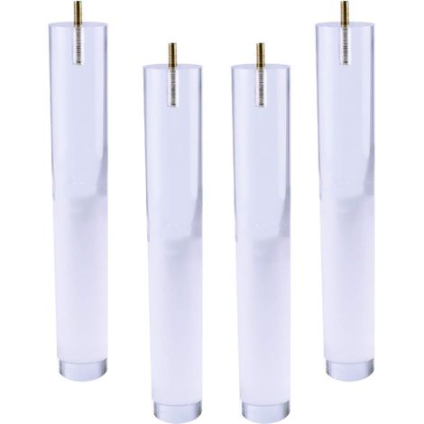 Gambe per mobili, set di 4 gambe di ricambio in vetro trasparente per mobili in acrilico, per divano, armadio, libreria, tavolino da caffè