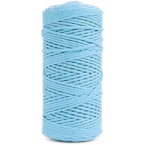 200 m fil de macramé 3mm fil de coton fil de coton bleu macramé cordon macramé coton cordon macramé corde (1/5)