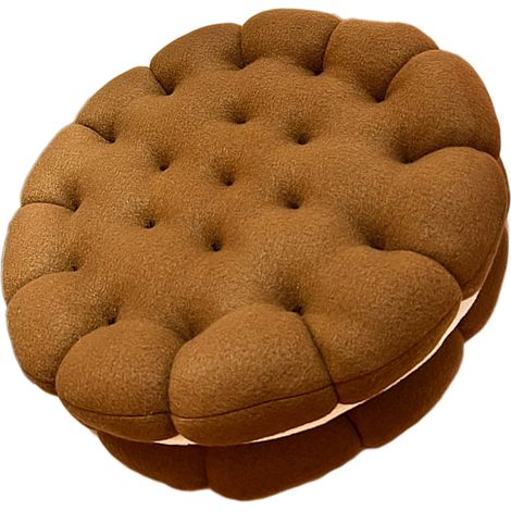 Keksförmiges Kissen, süß, weich, atmungsaktiv, gefüllt mit PP-Baumwolle, fürs Studentenwohnheim, für die Nacht, 450 g, Schokolade (1/5)