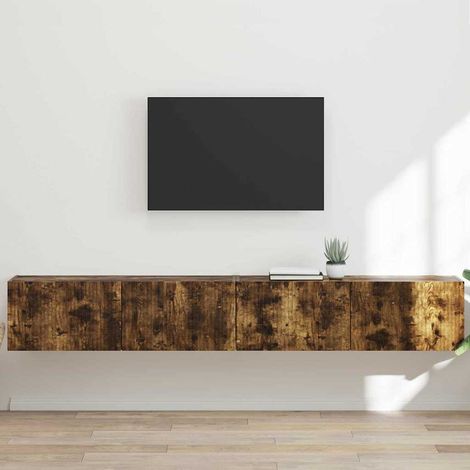 TV Wall Cabinet 2 pcs Smoked Oak Engineered Wood vidaXL