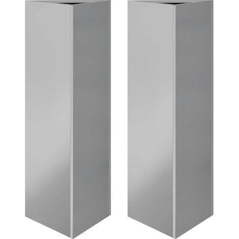 Fioriere 2 pz  Vaso Triangolari 30x26x75 cm in Acciaio Zincato (1/5)