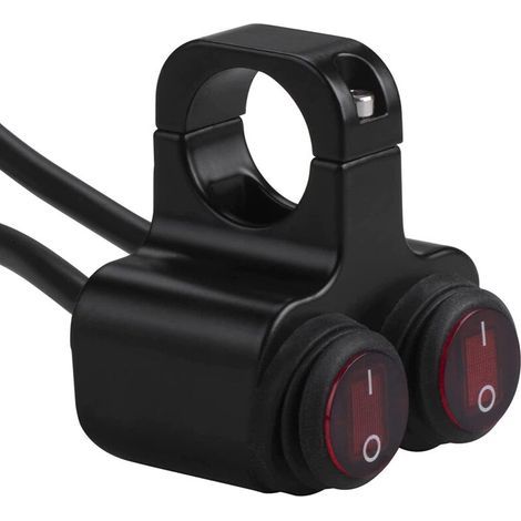 12v étanche moto ATV vélo 22mm 7/8 pouces guidon Double contrôle bouton de mise à mort interrupteur de phare danger frein antibrouillard interrupteurs marche arrêt (1/4)