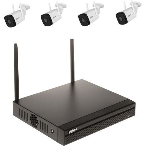 Dahua kit videosorveglianza - Registratore Wi-Fi + Telecamere WiFi - NVR1104HS-W-S2 - IPC-HFW1230DT-STW (1080p)