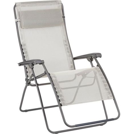 Fauteuil Relax Transat Jardin - Chaise Longue Zéro Gravité Xl - Rsxa Clip Xl - Batyline® Iso - Beige Seigle - Lafuma Mobilier