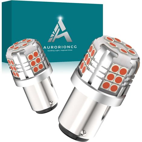 Ampoules LED P21/5W Rouge BAY15D 12V Feu Stop 2PCS (1/5)