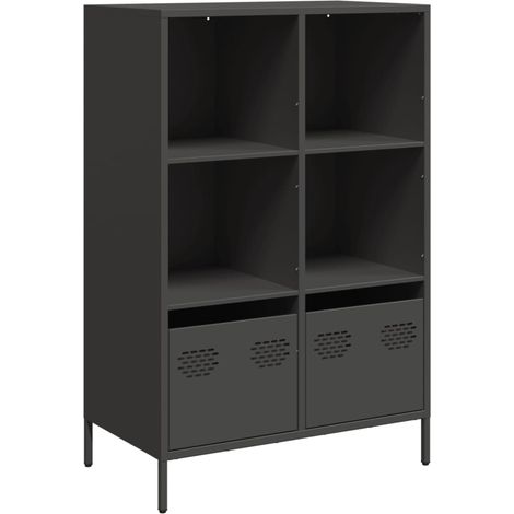 Buffet,Bahut,Meuble de Rangement haut noir 68x39x103,5 cm acier CFW66926 (1/5)