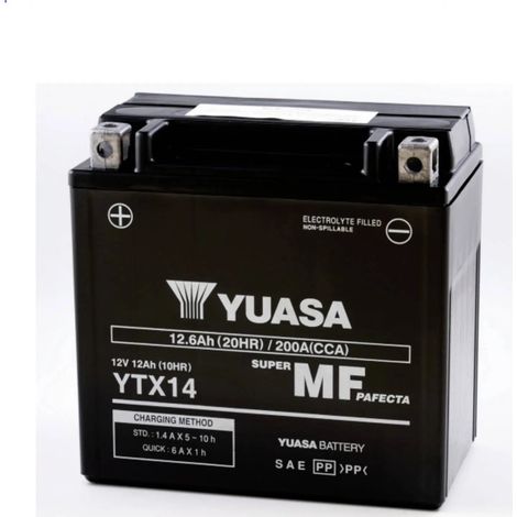 [GEBRAUCHT] B-Ware Yuasa Motorradbatterie Starterbatterie Blei Säure Wartungsfreie Batterie Ytx14