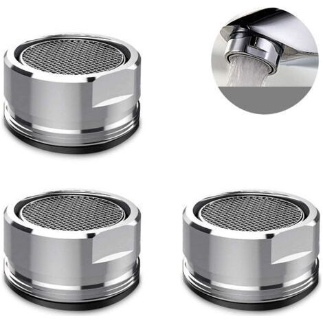 Aeratori per rubinetto Ahlsen [3 pezzi], aeratori per rubinetto in acciaio inox, risparmiatori d'acqua per bagno e cucina (1/5)