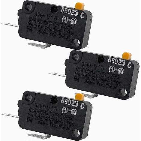 3 lot SZM V16 FD 63 four micro ondes porte interrupteur 16A 250V 2 broche Normally Open NO Micro interrupteur (1/5)