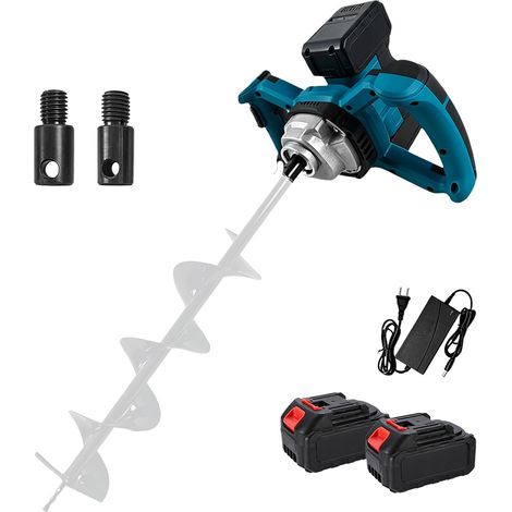 Cordless Auger, 1200W Brushless Motor, Auger for Construction of Fences, Garden and Foundations, Mortar Mixer, Includes Battery and Charger (1/5)