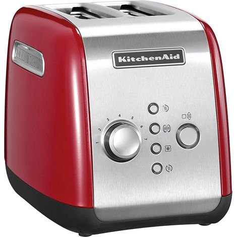 Kitchenaid – Grille-pain 2 fentes 1100 W – Métal rouge – Largeur 286 mm – Pour pain de mie et bagels
