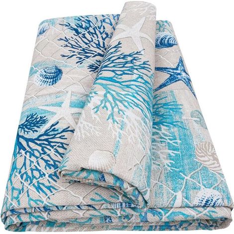 Tissu D'Ameublement En Coton Gran Foulard Housse De Canapé Marino - 260x280 Cm (1/4)