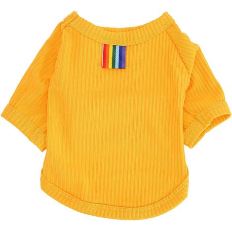 T-shirt en soie de glace rafraîchissante et respirante pour petit chien ou chat, gilet orange été printemps, vêtements légers pour animaux, taille unique. (1/5)