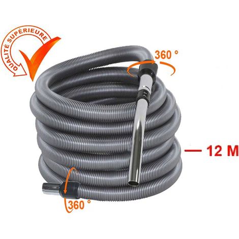 Atepac – Flexible aspiration centralisée 32mm – Longueur 4 à 15m – Modèle standard gris – Compatible avec toutes les prises d’aspiration