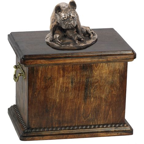 Bouledogue français I - Urne funéraire pour chien, urne avec statuette, urne élégante de style classique par Art-Dog (1/5)