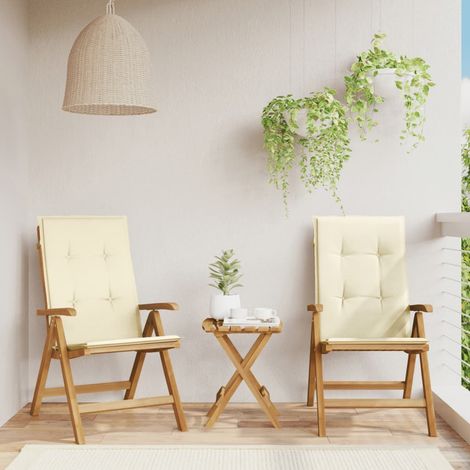 Gartenstühle mit Kissen 2 Stk. Massivholz Teak (1/5)