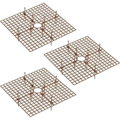 Lot de 3 cache pots carrés en plastique 30 cm, noir et marron, (1/5)