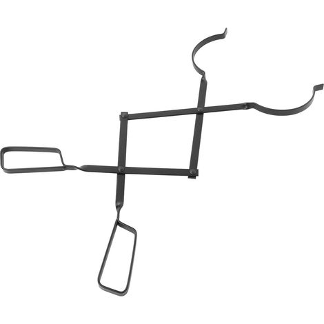 Pince à bûches en fer pour feu de camp, avec pince extensible pour l'intérieur et l'extérieur (1/5)