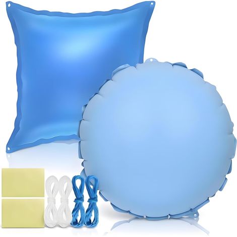 2 Coussin Hivernage Piscine Hors Sol en PVC Épais Coussin Produit Piscine Hivernage Gonflables de 1.2 × 1.2 m pour Bache de Piscines Hors Sol Jacuzzi Gonflable etc Foncé 1 Carré / 1 Rond (1/5)