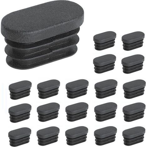Lntyq Rohrförmige Möbelfüße, Kunststoffkappen, ovale Kunststoff-Stuhlbeinkappen, ovale Rohrstopfen für Möbelbeine, Trampolin-Schrankstuhl 20 Stück (15x30 mm) (1/5)