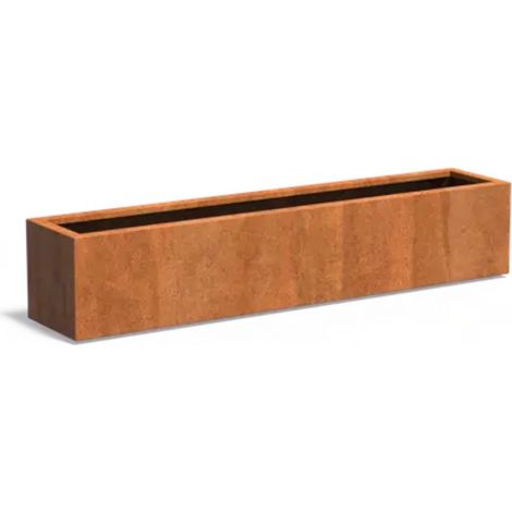 Adezz Pflanzgefäß Carrez Standard Rechteck aus Corten-Stahl Pflanzkübel Größe 200x40x40 cm (1/2)