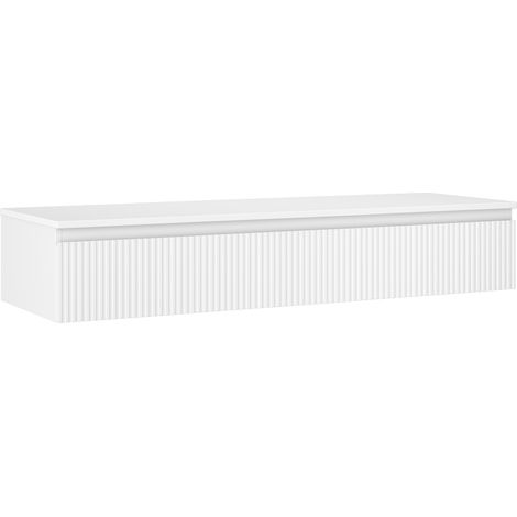 Mexen Rivel Badezimmerunterschrank 140 cm mit Arbeitsplatte, 1 Schublade, geriffelt, weiß matt - 91A20-14023-1-BFC01 (1/5)