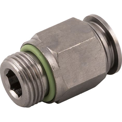 Raccord droit RS PRO, Filetage, Tube vers Mâle 1/8 in Male 4mm 1/8pouces en Laiton nickelé ( Prix pour Paquet de 10 )