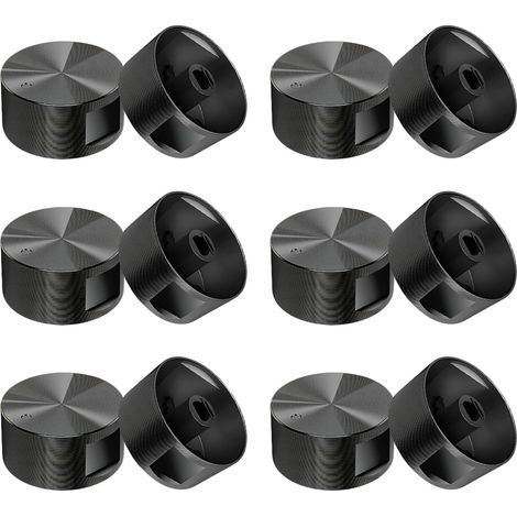 XEPHO Kit 6 poignées pour four et table de cuisson – Boutons gaz 6 mm Boutons en métal noirs pour cuisine, cuisinière et poêle, remplacement universel facile à installer (1/5)