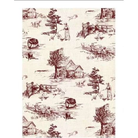 Carta da parati autoadesiva effetto impiallacciatura per mobili, beige e bordeaux, 40 x 150 cm.