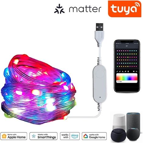 Tuya Catena luminosa a LED RGBIC Matter Smart WiFi e Bluetooth 10 Metri - 100 LED (1/5)