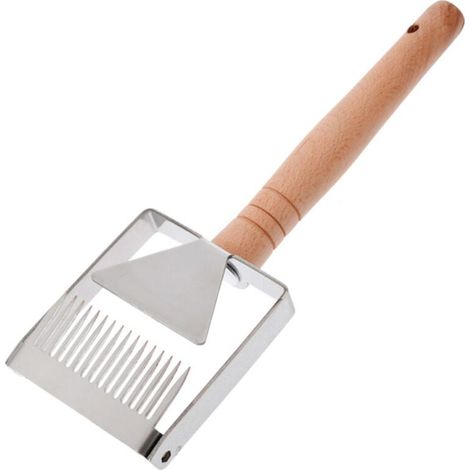Grattoir à miel avec manche en bois, grattoir à miel en acier inoxydable, outil pour désoperculer le miel, grattoir à miel pour rayons de miel, désoperculage (1/5)