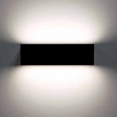 Applique da Parete per Esterno LED 10W Doppia Luce Rettangolare Nero Lena 4000K Bianco Naturale (1/5)