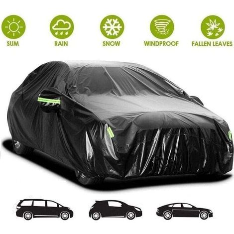 Waterproof Car Cover, Car Cover Against Sun, Snow, Dust, and Wind, Universal Size, Black, 4.9 x 1.85 x 1.5m, 210T XL