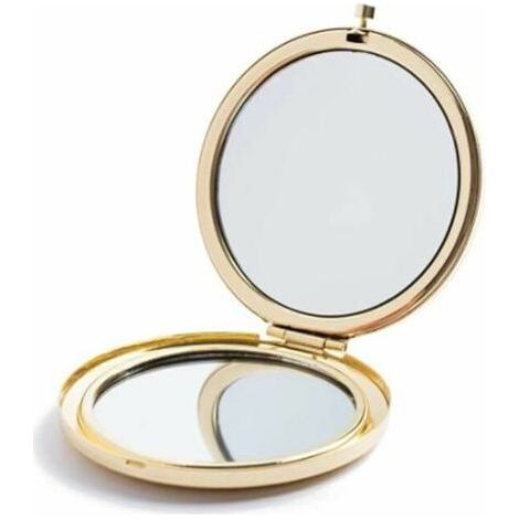 Magnifying Compact Mirror for Handbags, Foldable Double Sided Travel Makeup Mirror, Perfect for Purse, Pocket Gold (1/4)